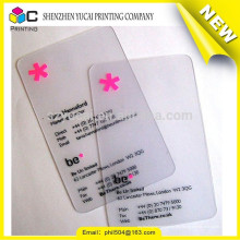 Impresión offset tarjetas de visita instantáneas transparentes